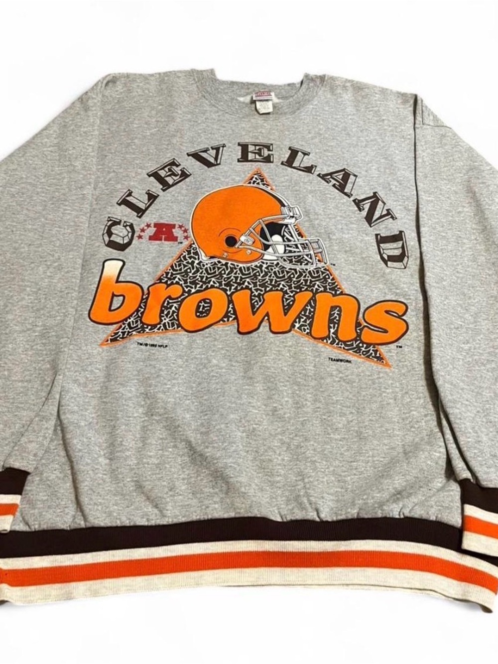 Vintage 1995 Cleveland Browns Crewneck Sweatshirt Gray XXL Teamwork